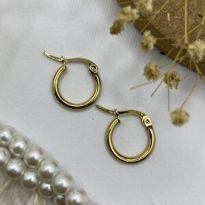 گوشواره حلقه ای ساده طرح طلا استیل