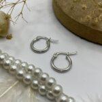 گوشواره حلقه ای استیل و رنگ ثابت