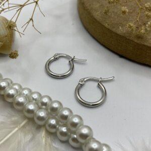 گوشواره حلقه ای استیل و رنگ ثابت