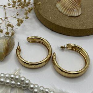 گوشواره حلقه ای جدید بزرگ طلایی سبک