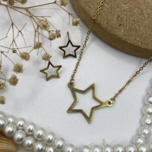 گردنبند و گوشواره ست مدل ستاره