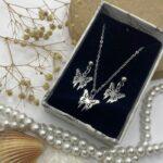 نیم ست استیل مدل پروانه نقره ای