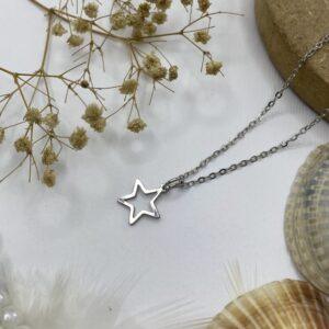 گردنبند دخترانه مدل ستاره استیل رنگ ثابت